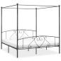 vidaXL Estructura de cama con dosel metal gris 200x200 cm 