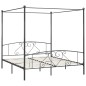 vidaXL Estructura de cama con dosel metal gris 200x200 cm 