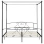 vidaXL Estructura de cama con dosel metal gris 200x200 cm 