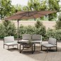 vidaXL Sombrilla colgante con poste de aluminio gris taupe 400x300 cm vidaXL Sombrilla colgante con poste de aluminio gris taupe 400x300 cm