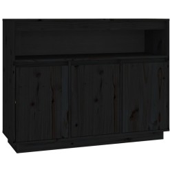 vidaXL Aparador de madera maciza de pino negro 104,5x34x80 cm