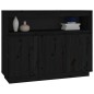 vidaXL Aparador de madera maciza de pino negro 104,5x34x80 cm vidaXL Aparador de madera maciza de pino negro 104,5x34x80 cm