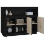 vidaXL Aparador de madera maciza de pino negro 104,5x34x80 cm vidaXL Aparador de madera maciza de pino negro 104,5x34x80 cm