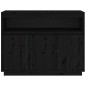 vidaXL Aparador de madera maciza de pino negro 104,5x34x80 cm vidaXL Aparador de madera maciza de pino negro 104,5x34x80 cm