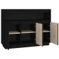 vidaXL Aparador de madera maciza de pino negro 104,5x34x80 cm vidaXL Aparador de madera maciza de pino negro 104,5x34x80 cm