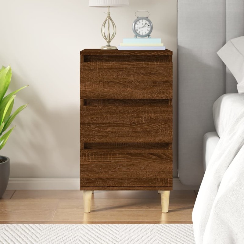 vidaXL Mesita de noche madera contrachapada roble marrón 40x35x70 cm vidaXL Mesita de noche madera contrachapada roble marrón 40x35x70 cm