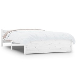 vidaXL Estructura de cama madera maciza blanca 140x200 cm