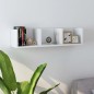 vidaXL Estante de pared para CD madera contrachapada blanco 75x18x18cm
