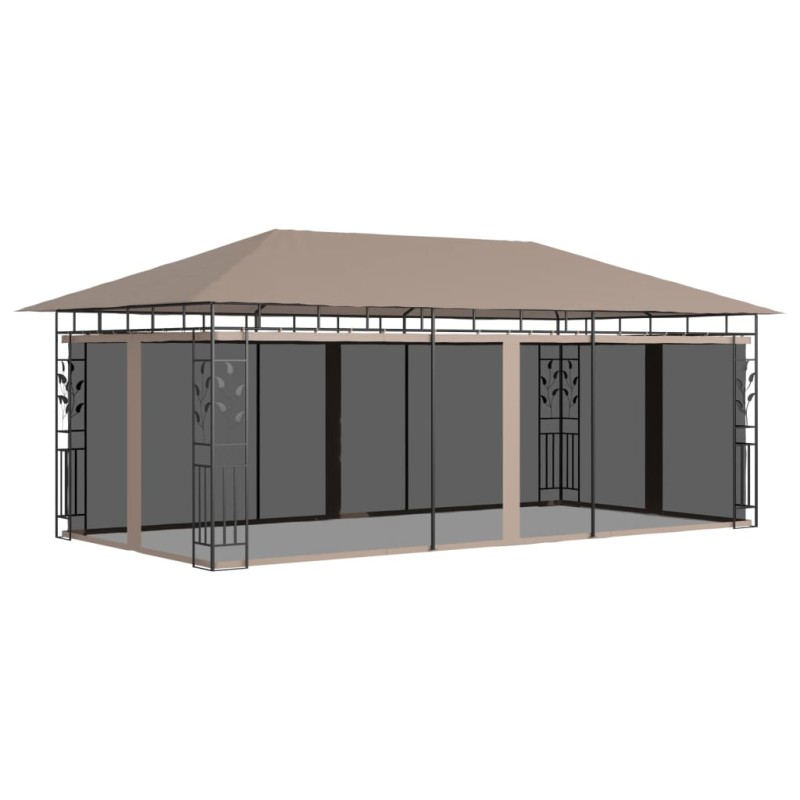vidaXL Cenador con mosquitera gris taupe 6x3x2,73 m 180 g/m² vidaXL Cenador con mosquitera gris taupe 6x3x2,73 m 180 g/m²
