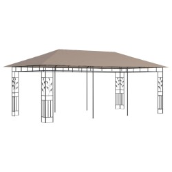 vidaXL Cenador con mosquitera gris taupe 6x3x2,73 m 180 g/m²