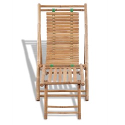 vidaXL Silla de jardín con reposapiés de bambú 