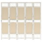 vidaXL Biombo divisor de 5 paneles de tela color crema 175x165 cm