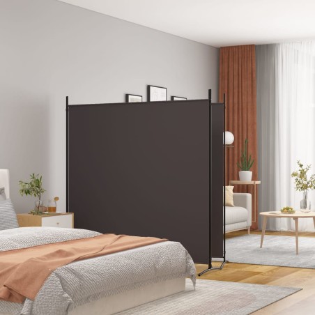  vidaXL Biombo divisor de 2 paneles de tela marrón 348x180 cm