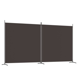  vidaXL Biombo divisor de 2 paneles de tela marrón 348x180 cm