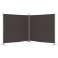 vidaXL Biombo divisor de 2 paneles de tela marrón 348x180 cm vidaXL Biombo divisor de 2 paneles de tela marrón 348x180 cm