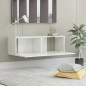 vidaXL Mueble TV madera contrachapada blanco brillante 100x30x30 cm vidaXL Mueble TV madera contrachapada blanco brillante 100x30x30 cm