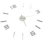 vidaXL Reloj 3D de pared con diseño moderno plateado 100 cm XXL vidaXL Reloj 3D de pared con diseño moderno plateado 100 cm XXL