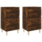 vidaXL Mesitas de noche 2 uds color roble ahumado 40x35x70 cm vidaXL Mesitas de noche 2 uds color roble ahumado 40x35x70 cm