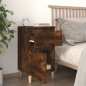 vidaXL Mesitas de noche 2 uds color roble ahumado 40x35x70 cm vidaXL Mesitas de noche 2 uds color roble ahumado 40x35x70 cm