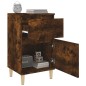 vidaXL Mesitas de noche 2 uds color roble ahumado 40x35x70 cm vidaXL Mesitas de noche 2 uds color roble ahumado 40x35x70 cm