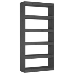 vidaXL Estantería/divisor de espacios madera pino gris 80x30x167,4 cm