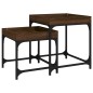 vidaXL Mesitas auxiliares 2 uds madera contrachapada marrón roble vidaXL Mesitas auxiliares 2 uds madera contrachapada marrón roble