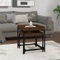 vidaXL Mesitas auxiliares 2 uds madera contrachapada marrón roble vidaXL Mesitas auxiliares 2 uds madera contrachapada marrón roble