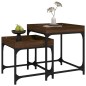 vidaXL Mesitas auxiliares 2 uds madera contrachapada marrón roble vidaXL Mesitas auxiliares 2 uds madera contrachapada marrón roble