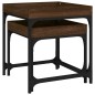 vidaXL Mesitas auxiliares 2 uds madera contrachapada marrón roble vidaXL Mesitas auxiliares 2 uds madera contrachapada marrón roble