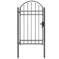 vidaXL Puerta de jardín con arco superior 100x175 cm acero negro