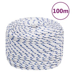 vidaXL Cuerda de barco polipropileno blanco 10 mm 100 m