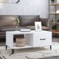 vidaXL Mesa de centro madera contrachapada blanco 90x50x40 cm vidaXL Mesa de centro madera contrachapada blanco 90x50x40 cm