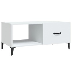 vidaXL Mesa de centro madera contrachapada blanco 90x50x40 cm