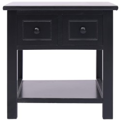 vidaXL Mesa auxiliar madera de Paulownia negro 40x40x40 cm