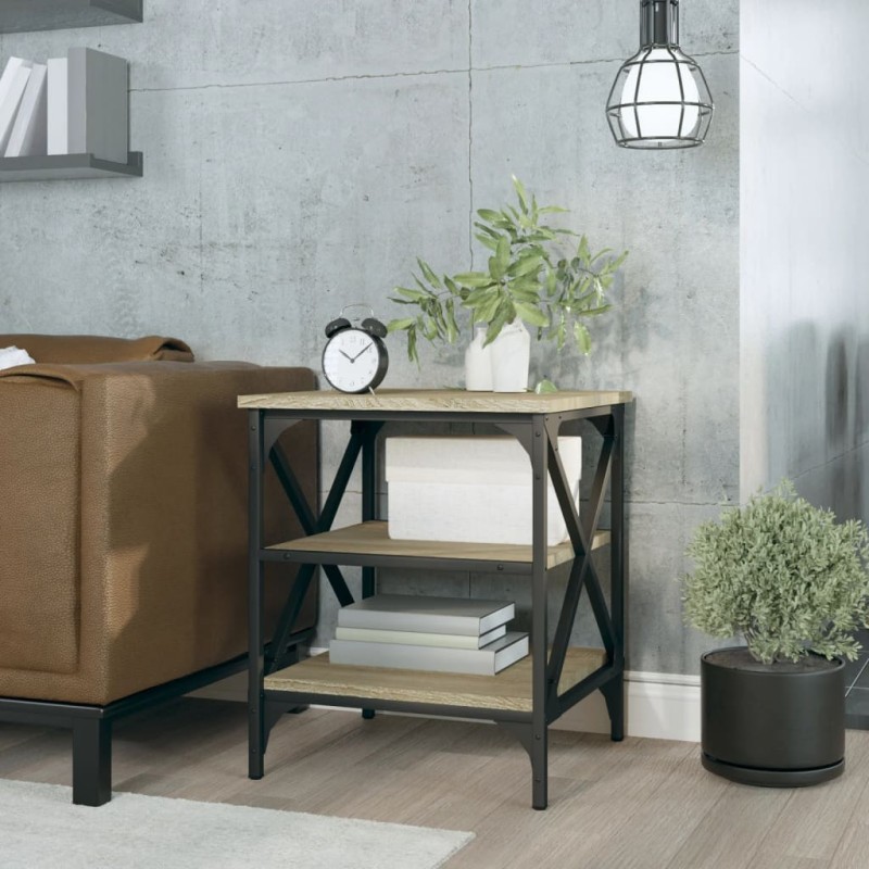 vidaXL Mesa auxiliar madera contrachapada roble Sonoma 40x42x50 cm vidaXL Mesa auxiliar madera contrachapada roble Sonoma 40x42x50 cm