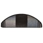 vidaXL Alfombrilla autoadhesiva escalera 15 uds negro gris 65x21x4 cm