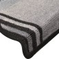 vidaXL Alfombrilla autoadhesiva escalera 15 uds negro gris 65x21x4 cm