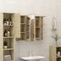 vidaXL Armario de espejo baño contrachapada color roble 80x20,5x64 cm