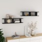 vidaXL Estante de pared 2 uds contrachapado negro brillante 90x18x20cm vidaXL Estante de pared 2 uds contrachapado negro brillante 90x18x20cm