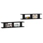 vidaXL Estante de pared 2 uds contrachapado negro brillante 90x18x20cm vidaXL Estante de pared 2 uds contrachapado negro brillante 90x18x20cm
