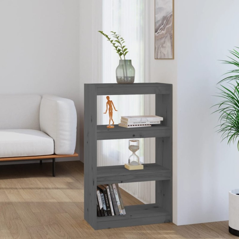 vidaXL Estantería/divisor de espacios madera pino gris 60x30x103,5cm vidaXL Estantería/divisor de espacios madera pino gris 60x30x103,5cm