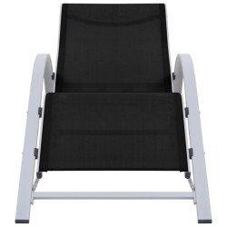 vidaXL Tumbona textilene y aluminio negro