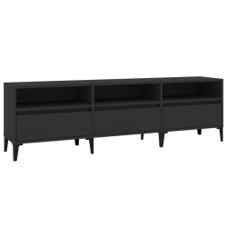 vidaXL Mueble de TV madera contrachapada negro 150x30x44,5 cm
