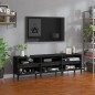 vidaXL Mueble de TV madera contrachapada negro 150x30x44,5 cm vidaXL Mueble de TV madera contrachapada negro 150x30x44,5 cm