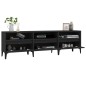 vidaXL Mueble de TV madera contrachapada negro 150x30x44,5 cm vidaXL Mueble de TV madera contrachapada negro 150x30x44,5 cm