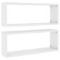 vidaXL Estantes cubo de pared 2 uds madera ingeniería blanco brillo vidaXL Estantes cubo de pared 2 uds madera ingeniería blanco brillo
