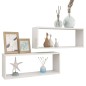 vidaXL Estantes cubo de pared 2 uds madera ingeniería blanco brillo vidaXL Estantes cubo de pared 2 uds madera ingeniería blanco brillo