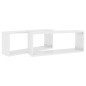 vidaXL Estantes cubo de pared 2 uds madera ingeniería blanco brillo vidaXL Estantes cubo de pared 2 uds madera ingeniería blanco brillo