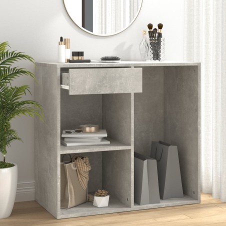 vidaXL Armario de maquillaje madera gris hormigón 80x40x75cm