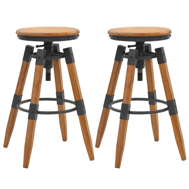 vidaXL Taburetes de cocina 2 unidades madera maciza de abeto vidaXL Taburetes de cocina 2 unidades madera maciza de abeto